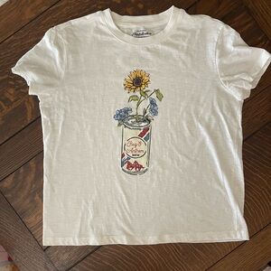 Flag & Anthem White Floral Graphic Tee - Sunflower Can Print